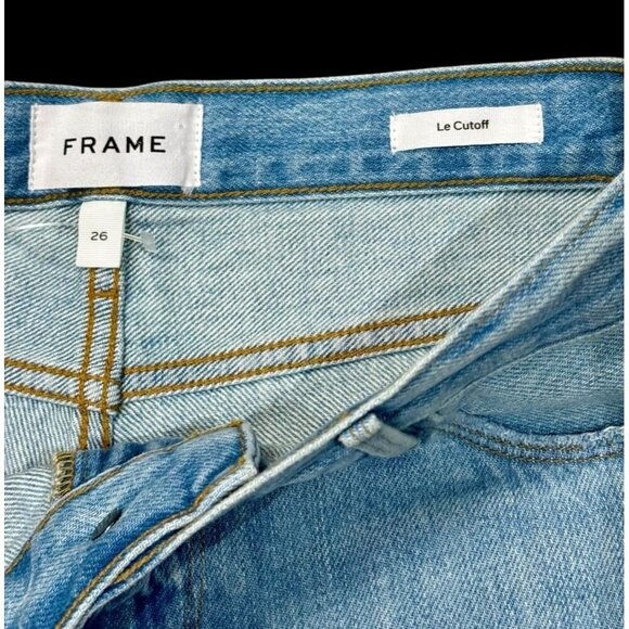 Frame Sz 26 Jean Shorts Le Cutoff Fullerrah blue denim distressed - Picture 3 of 6